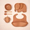 BPA-Free Elephant Silicone Baby Feeding Set (6-Pieces)