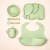 BPA-Free Elephant Silicone Baby Feeding Set (6-Pieces)