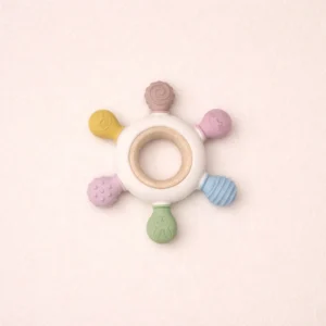 Silicone & Wooden Baby Teether